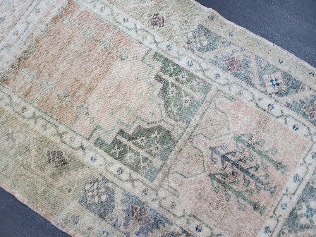 Rust Turkish Runner Rug 2' 9" x 4' 5" Hand-Knotted pattern