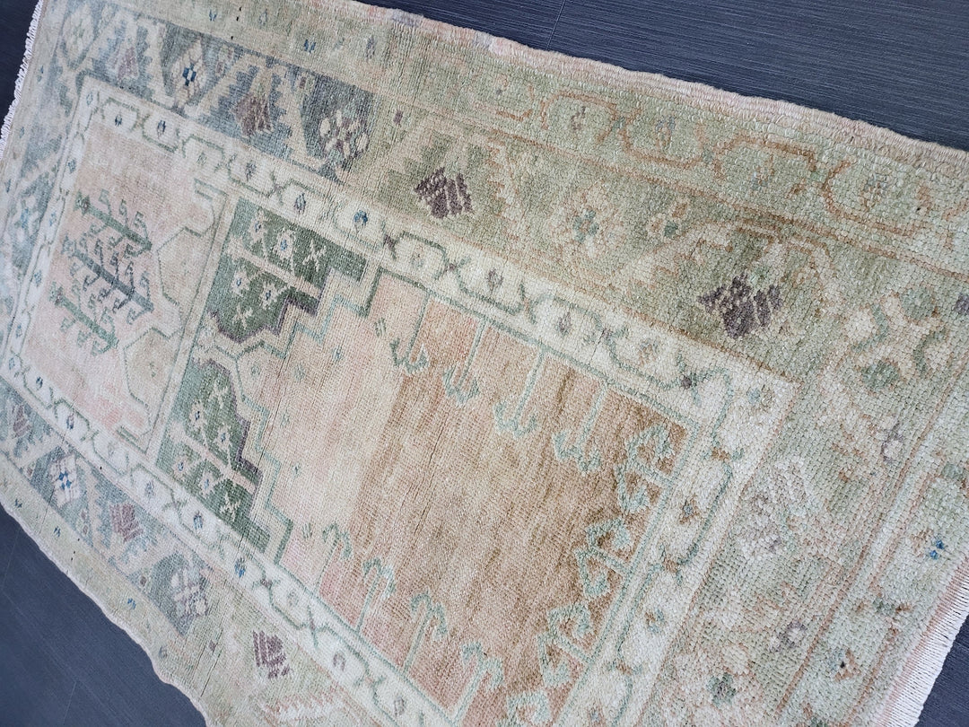 Rust Turkish Runner Rug 2' 9" x 4' 5" Hand-Knotted field