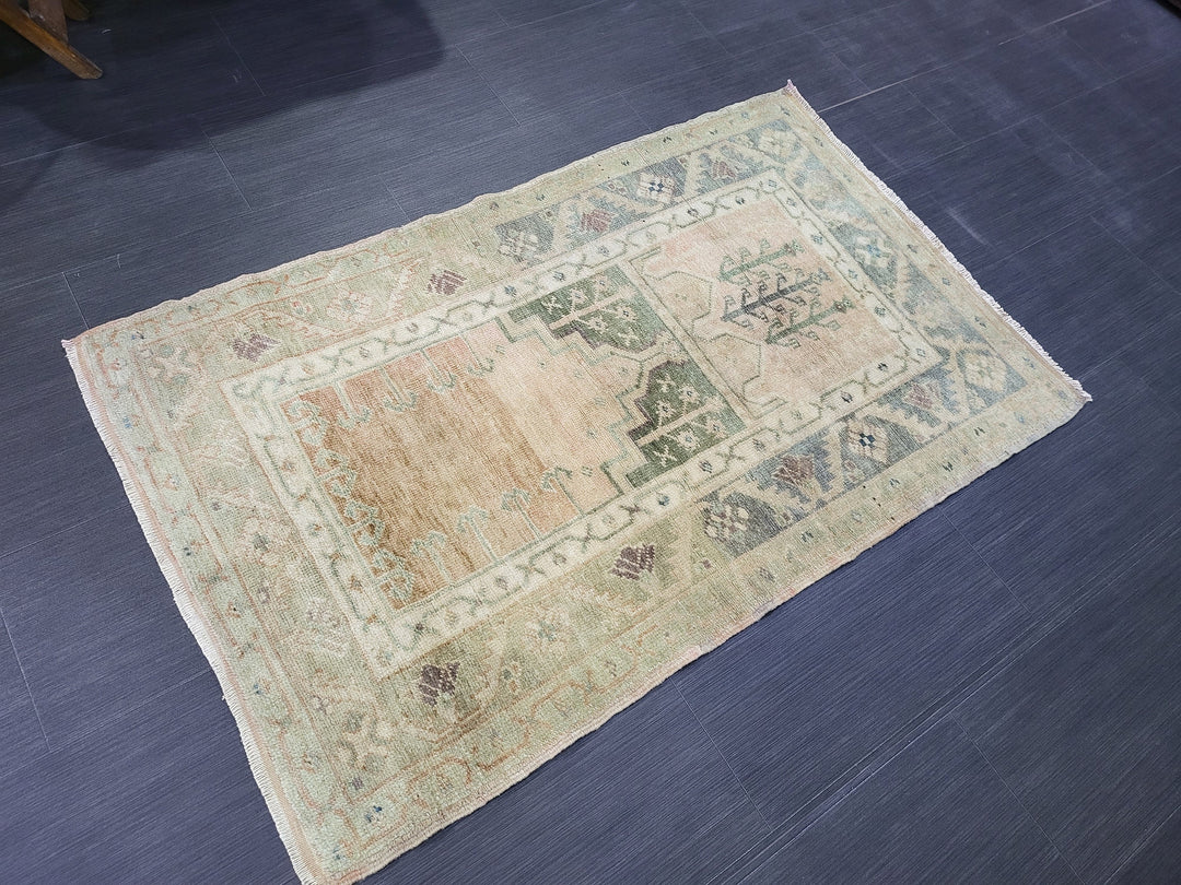 Rust Turkish Runner Rug 2' 9" x 4' 5" Hand-Knotted reverse