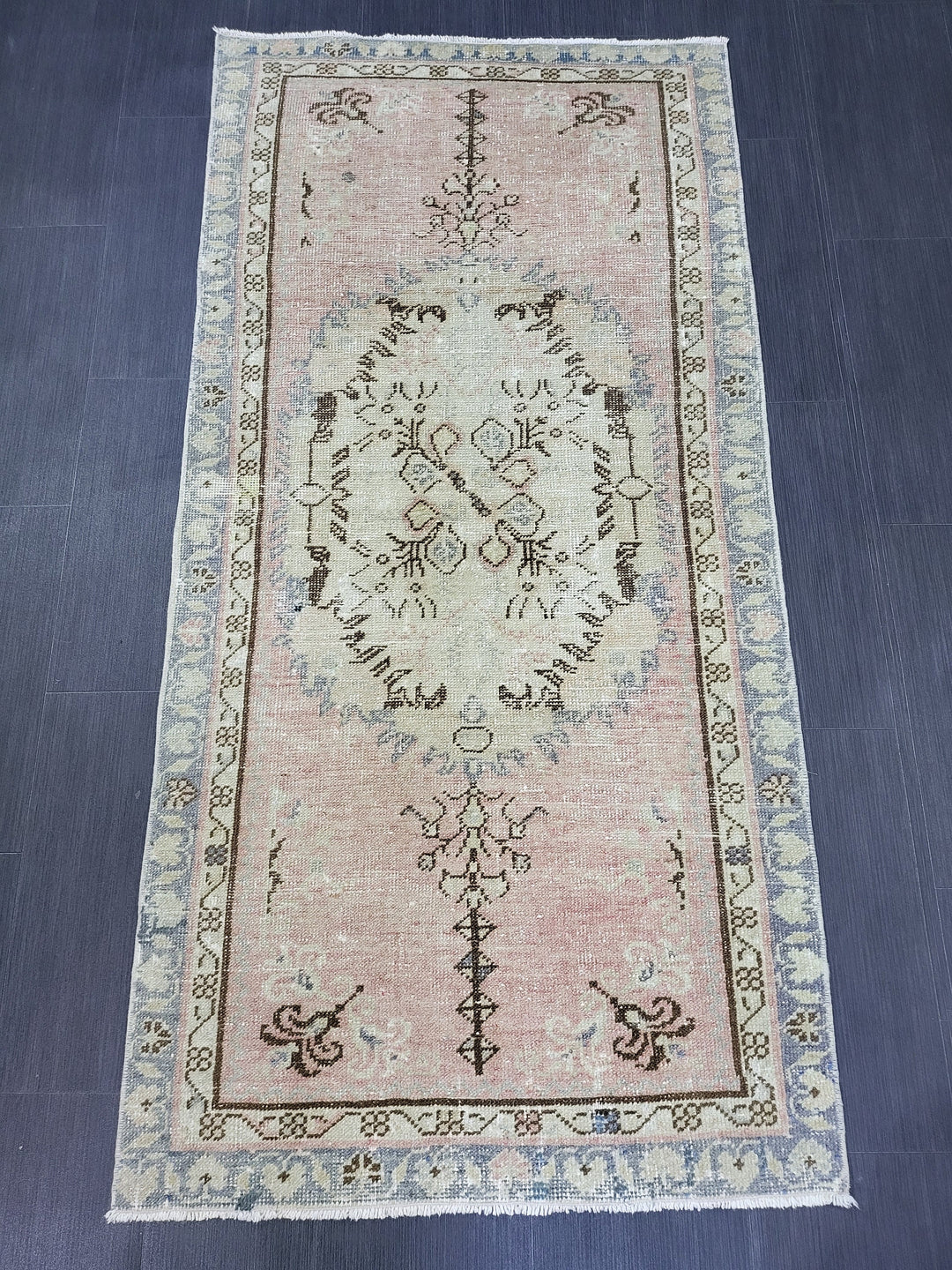 Rust Turkish Oushak Rug 2'11" x 5'10" Hand-Knotted texture
