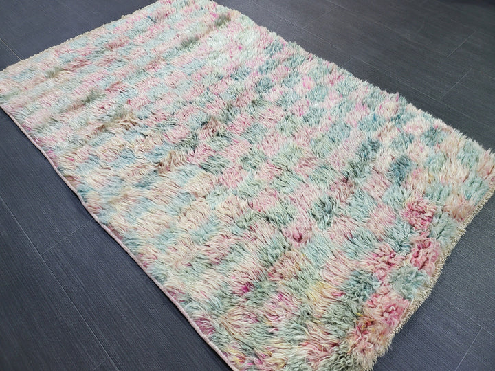 Tan Turkish Vintage Rug 2' 7" x 4' Hand-Knotted