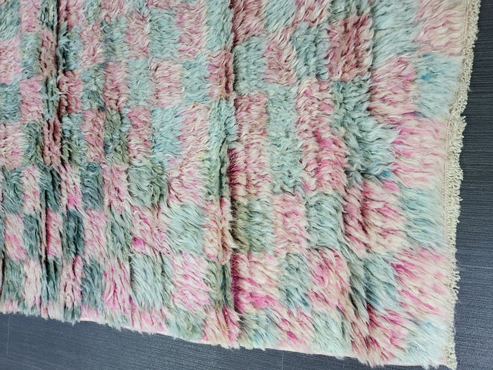 Tan Turkish Vintage Rug 2' 7" x 4' Hand-Knotted reverse
