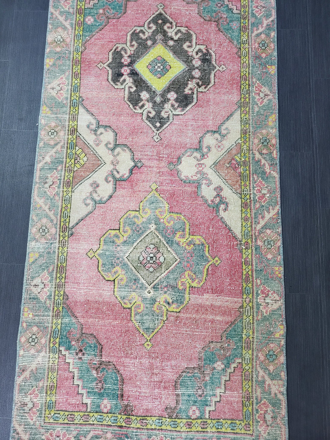 Beige Turkish Runner Rug 2' 11" x 6' 2" Hand-Knotted texture