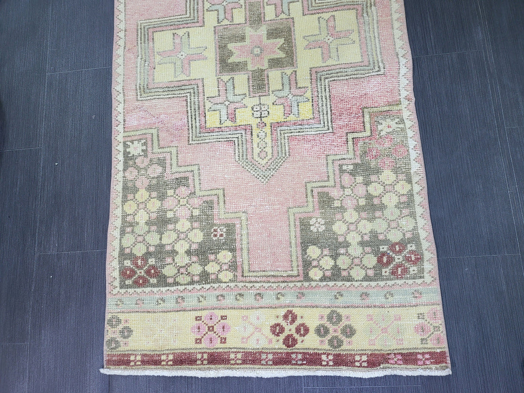 Rust Turkish Runner Rug 2' 8" x 7' 8" Hand-Knotted field