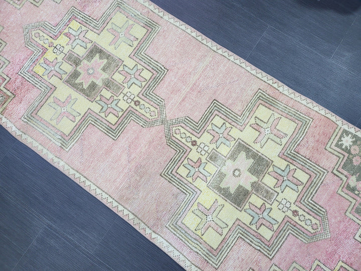 Rust Turkish Runner Rug 2' 8" x 7' 8" Hand-Knotted reverse