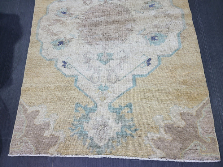 Blue Turkish Runner Rug 3' 11" x 5' 8" Hand-Knotted | No. WR81811
