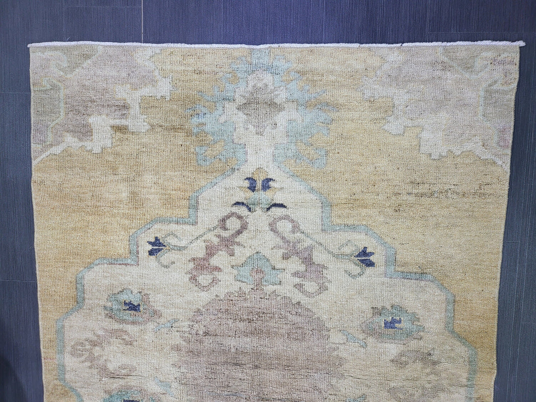 Blue Turkish Runner Rug 3' 11" x 5' 8" Hand-Knotted | No. WR81811