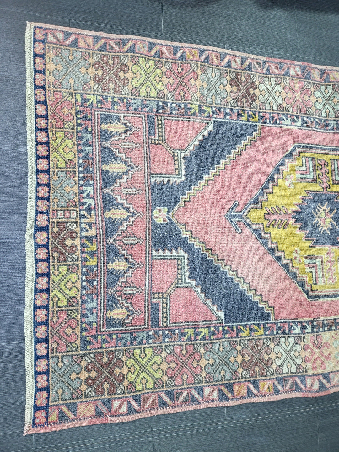 Rust Turkish Oushak Rug 3' 6" x 5' 11" Hand-Knotted texture