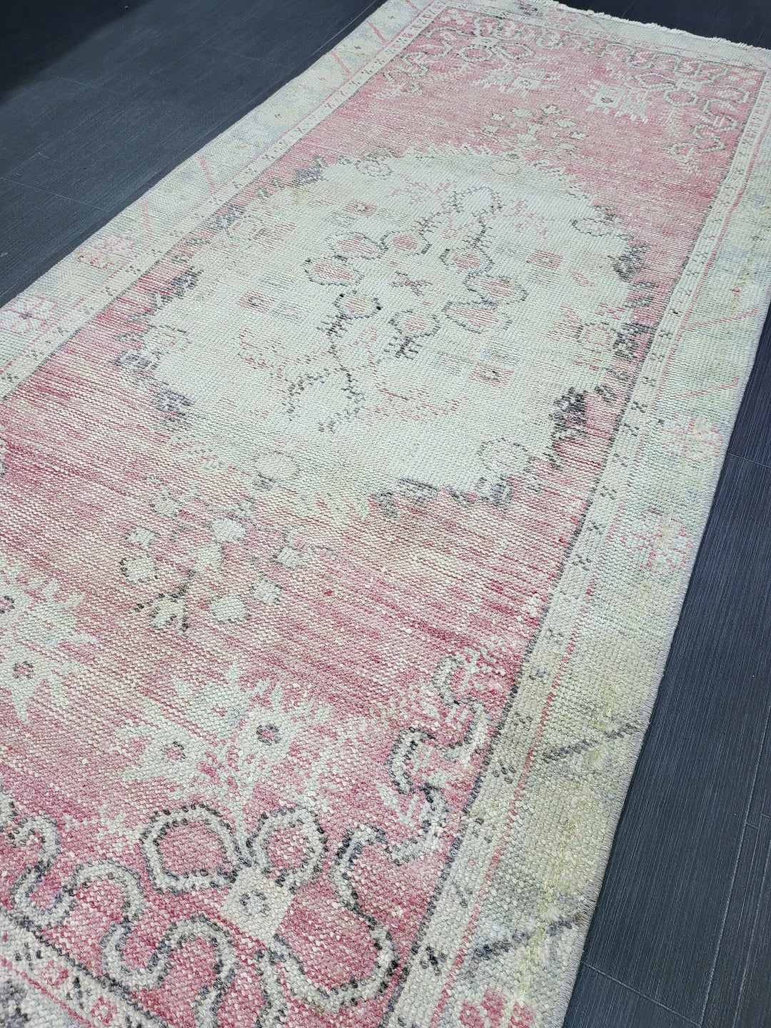 Tan Turkish Oushak Rug 2' 8" x 5' 9" Hand-Knotted field