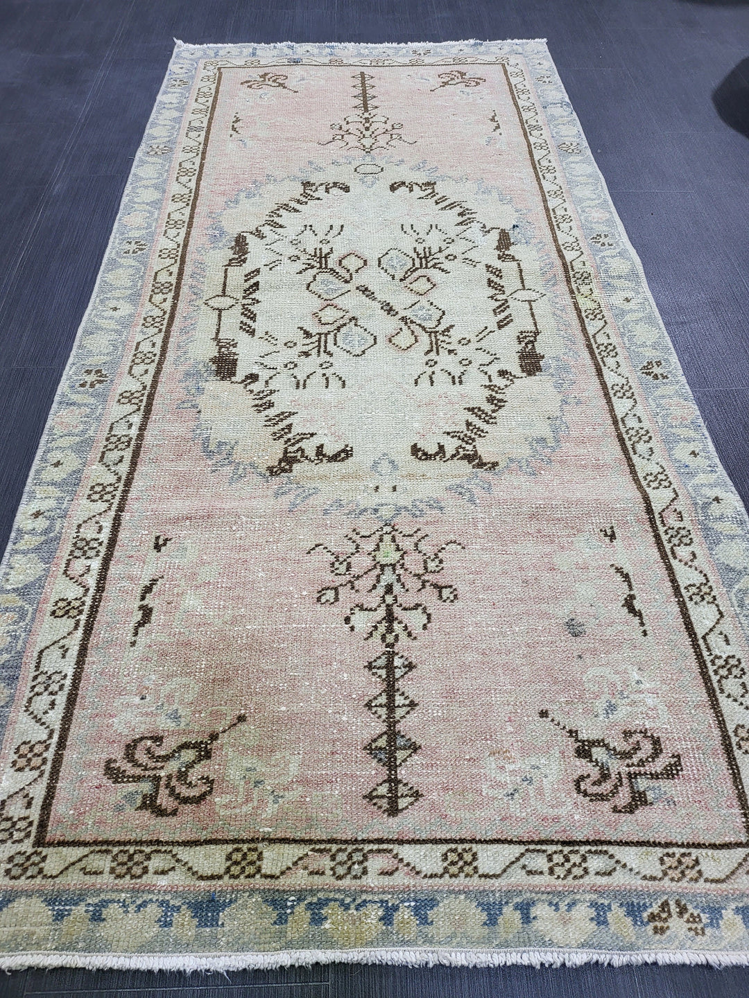 Rust Turkish Oushak Rug 2'11" x 5'10" Hand-Knotted detail