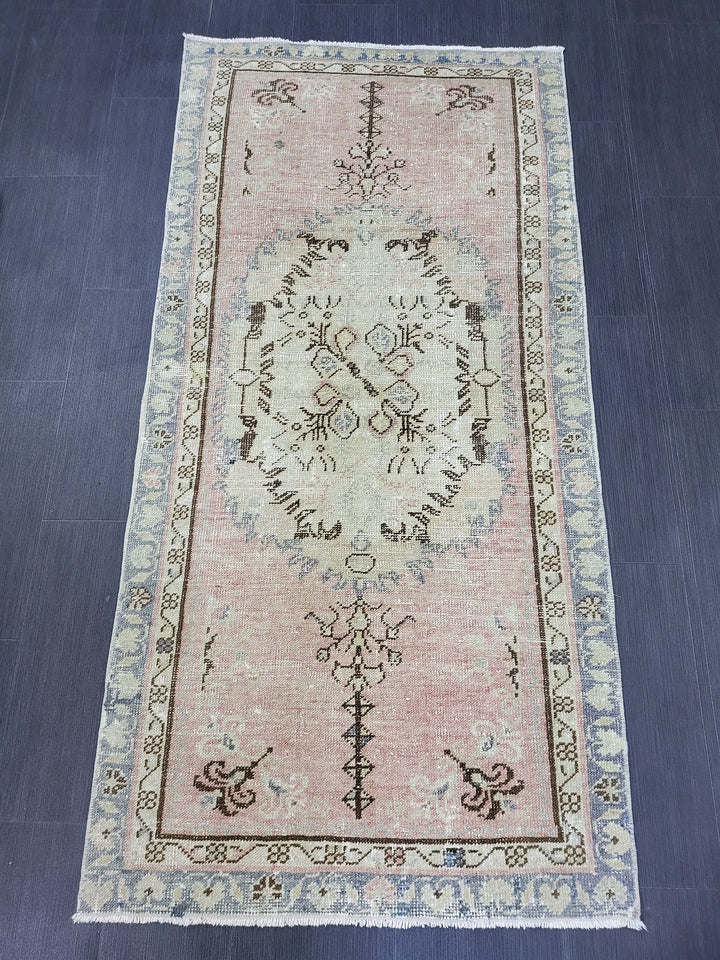 Rust Turkish Oushak Rug 2'11" x 5'10" Hand-Knotted reverse