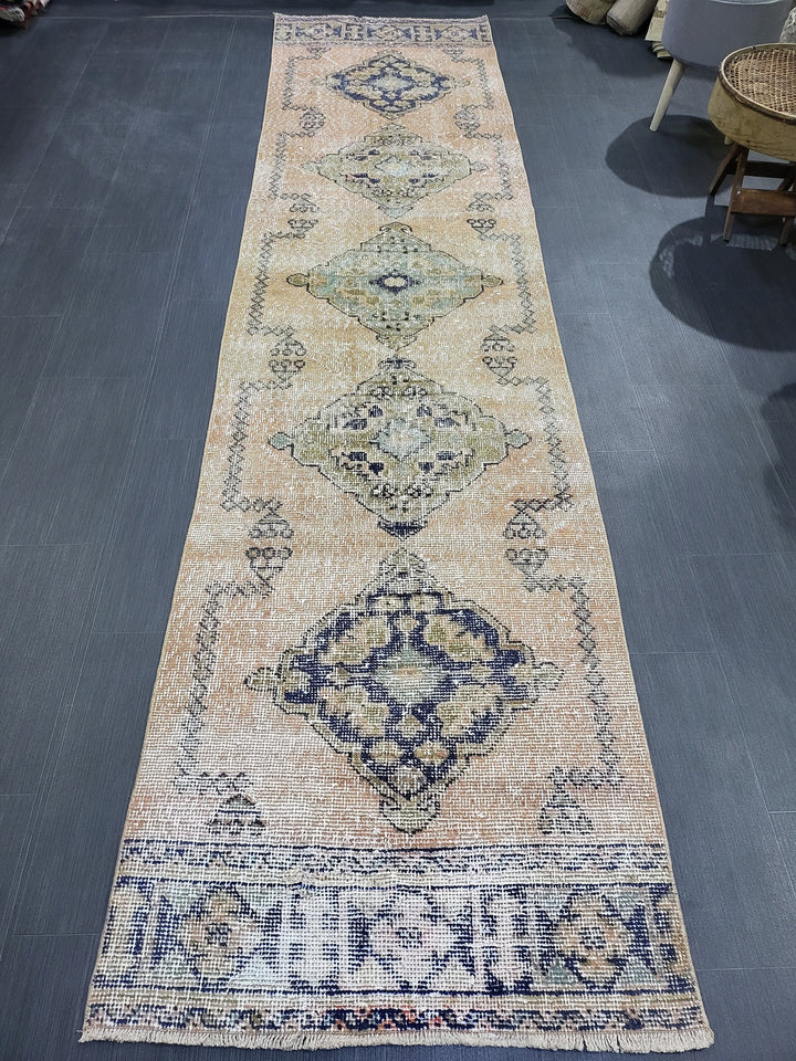 Beige Turkish Runner Rug 2' 9" x 11' 3" Hand-Knotted view