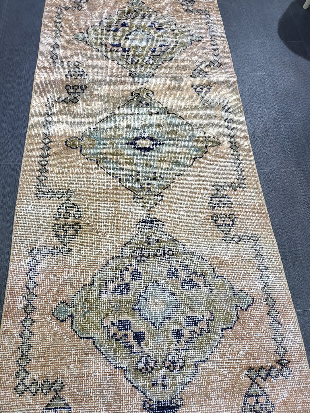 Beige Turkish Runner Rug 2' 9" x 11' 3" Hand-Knotted view 9