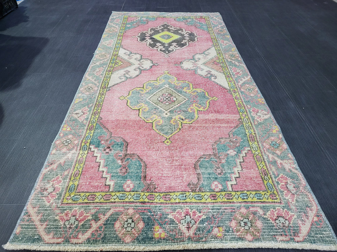 Beige Turkish Runner Rug 2' 11" x 6' 2" Hand-Knotted reverse