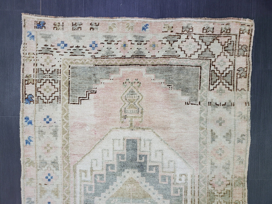 Navy Turkish Runner Rug 3' 6" x 5' 10" Hand-Knotted view