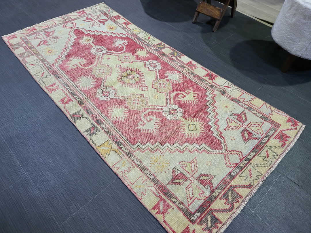 Beige Turkish Runner Rug 2' 5" x 5' Hand-Knotted