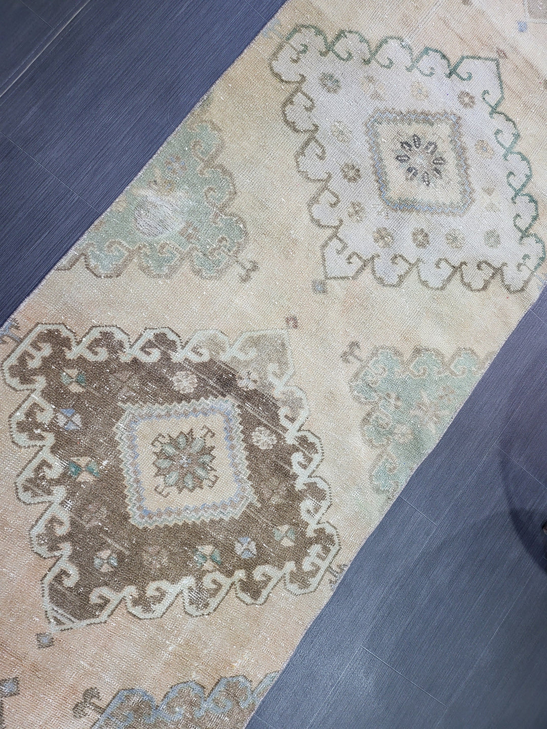 Rust Turkish Runner Rug 2' 7" x 12' 10" Hand-Knotted border