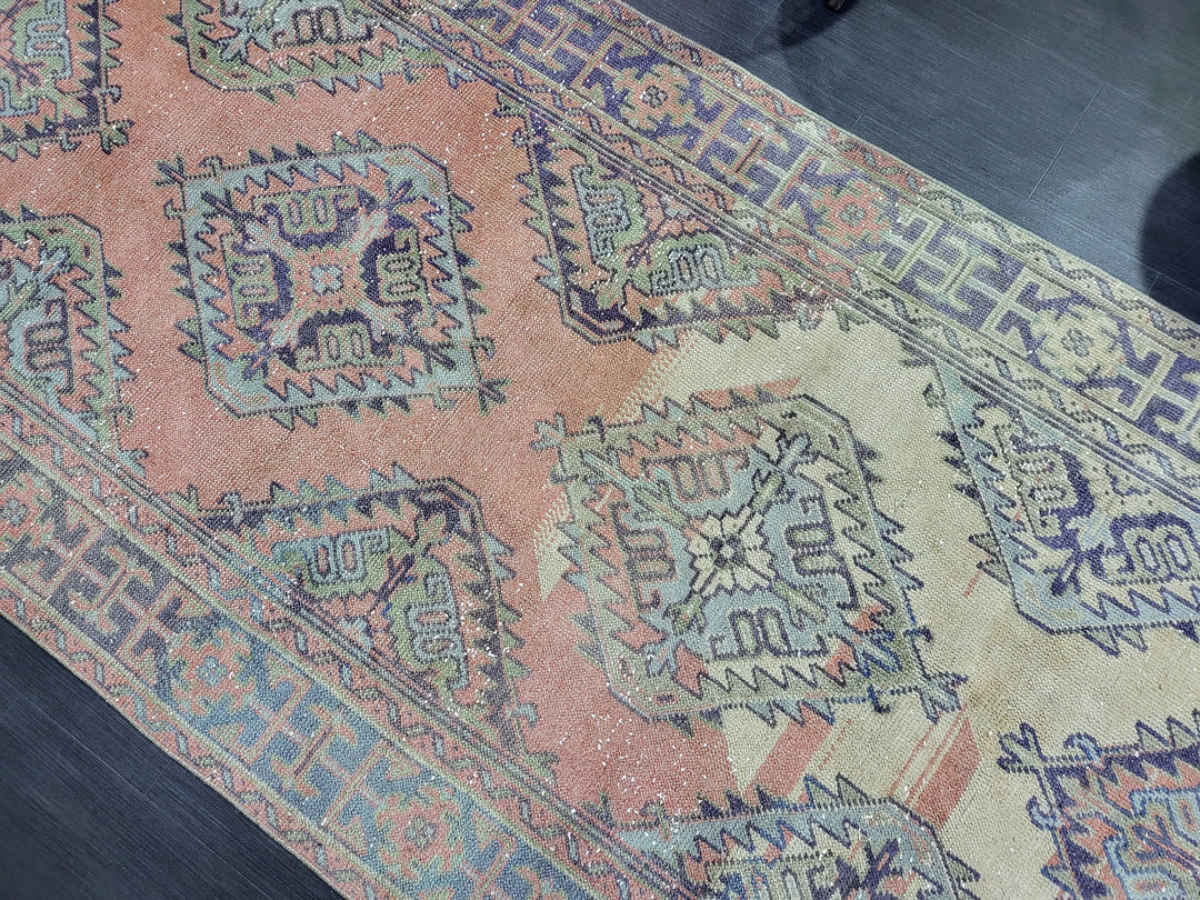 Turkish Runner Rug 4' 4" x 11' 10" Hand-Knotted view 9