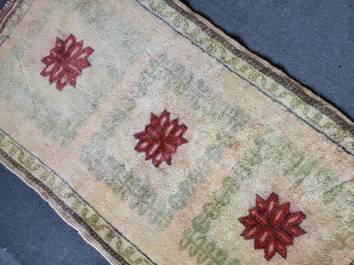 Rust Turkish Runner Rug 2' 3" x 4' 2" Hand-Knotted close-up