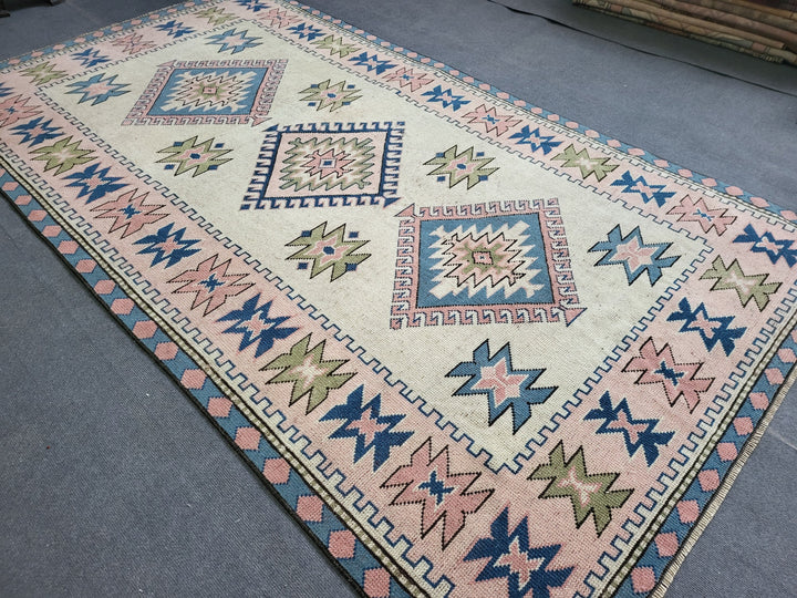 Blue Turkish Oushak Rug 4' 11" x 8' 8" Hand-Knotted | No. WR76110