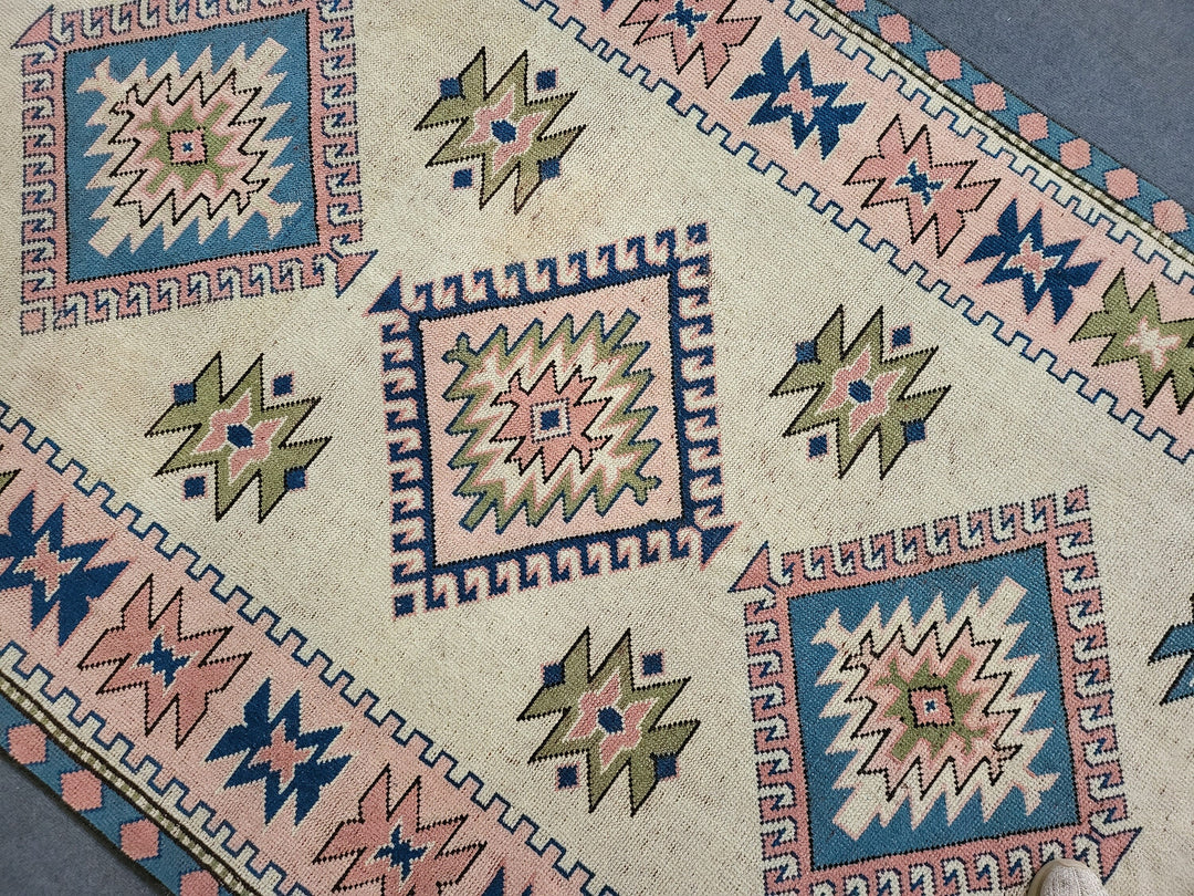 Blue Turkish Oushak Rug 4' 11" x 8' 8" Hand-Knotted | No. WR76110