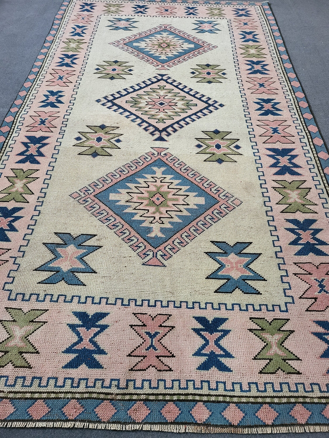 Blue Turkish Oushak Rug 4' 11" x 8' 8" Hand-Knotted | No. WR76110