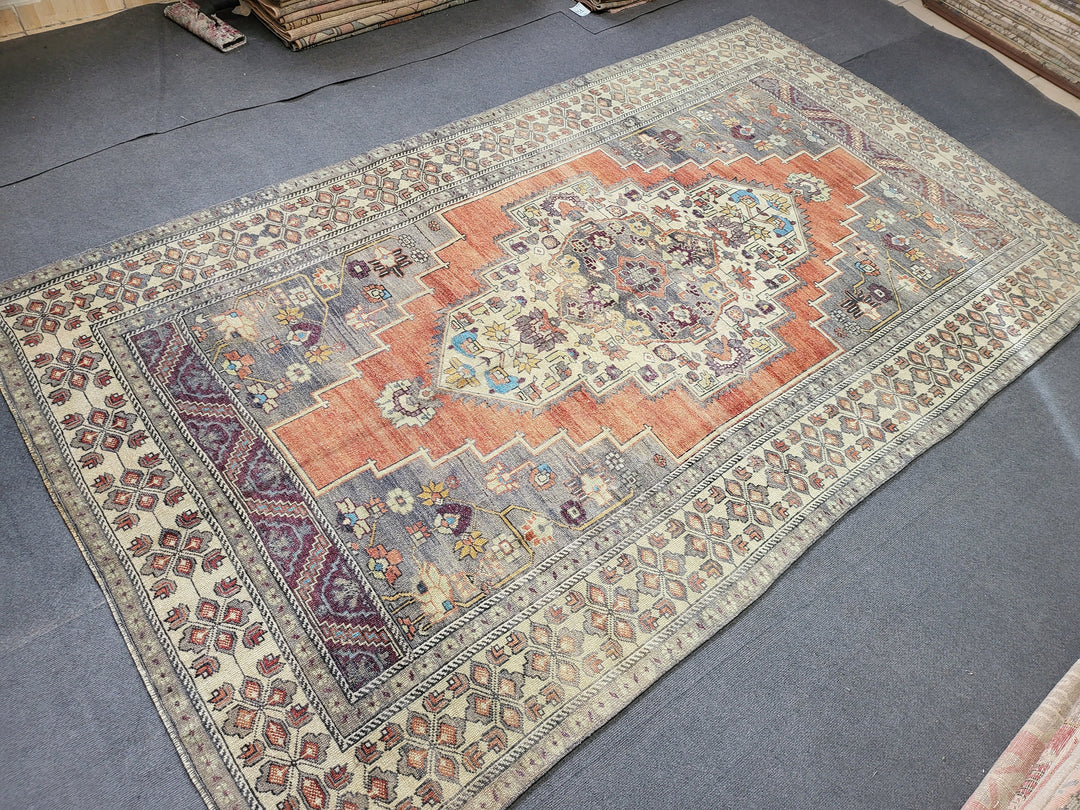 Blue Turkish Oushak Rug 5' 8" x 9' 11" Hand-Knotted | No. WR81970