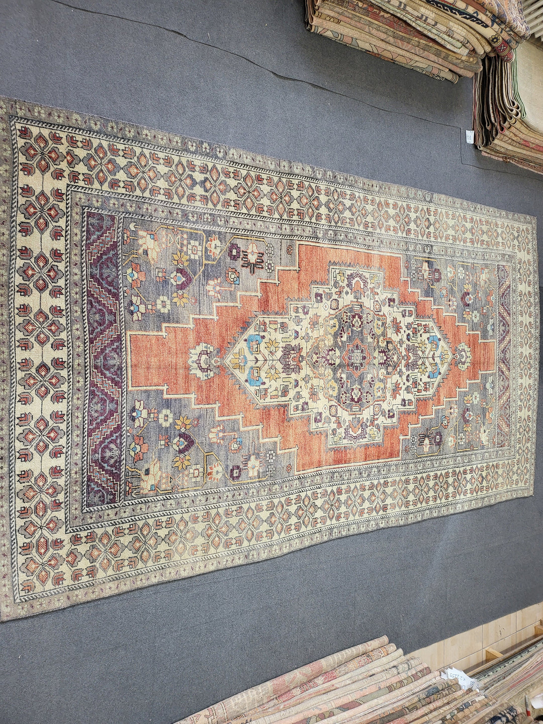 Blue Turkish Oushak Rug 5' 8" x 9' 11" Hand-Knotted | No. WR81970