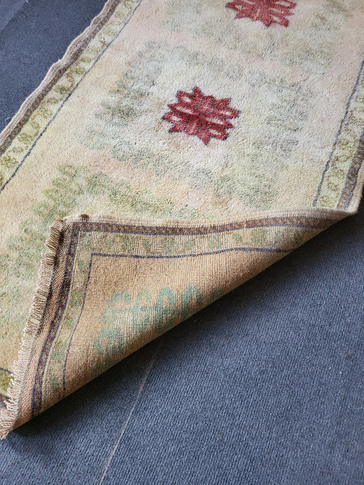 Rust Turkish Runner Rug 2' 3" x 4' 2" Hand-Knotted pattern