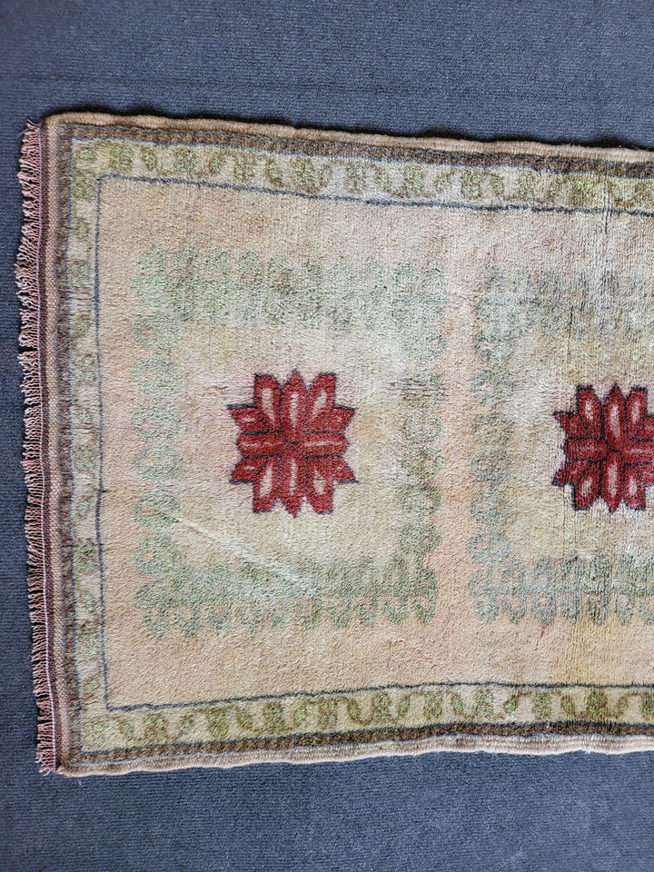 Rust Turkish Runner Rug 2' 3" x 4' 2" Hand-Knotted texture
