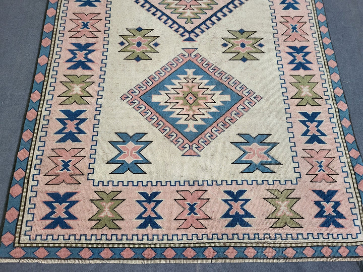 Blue Turkish Oushak Rug 4' 11" x 8' 8" Hand-Knotted | No. WR76110