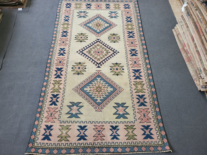 Blue Turkish Oushak Rug 4' 11" x 8' 8" Hand-Knotted | No. WR76110