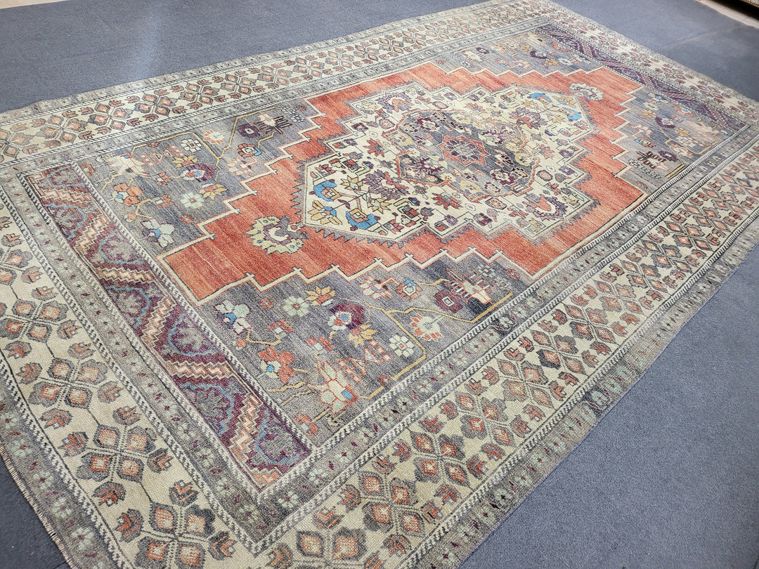 Blue Turkish Oushak Rug 5' 8" x 9' 11" Hand-Knotted | No. WR81970