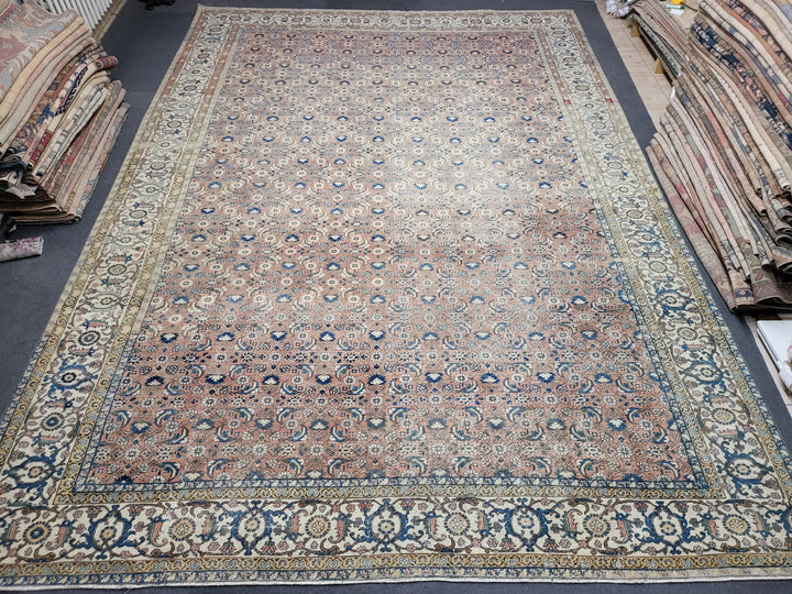 Turkish Oushak Rug 9' 1" x 12' 8" Hand-Knotted field