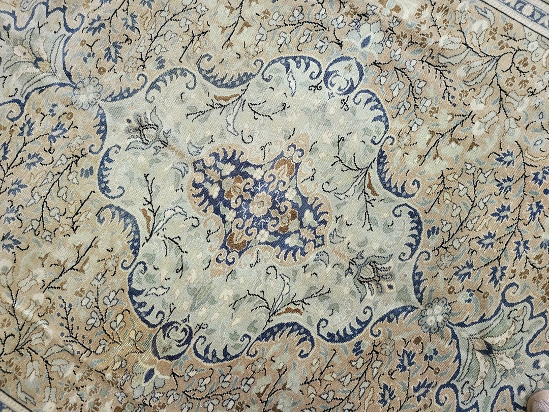 Beige Turkish Runner Rug 6' 3" x 9' 8" Hand-Knotted view