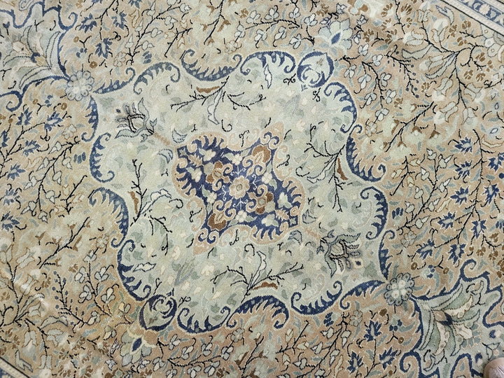 Beige Turkish Runner Rug 6' 3" x 9' 8" Hand-Knotted view