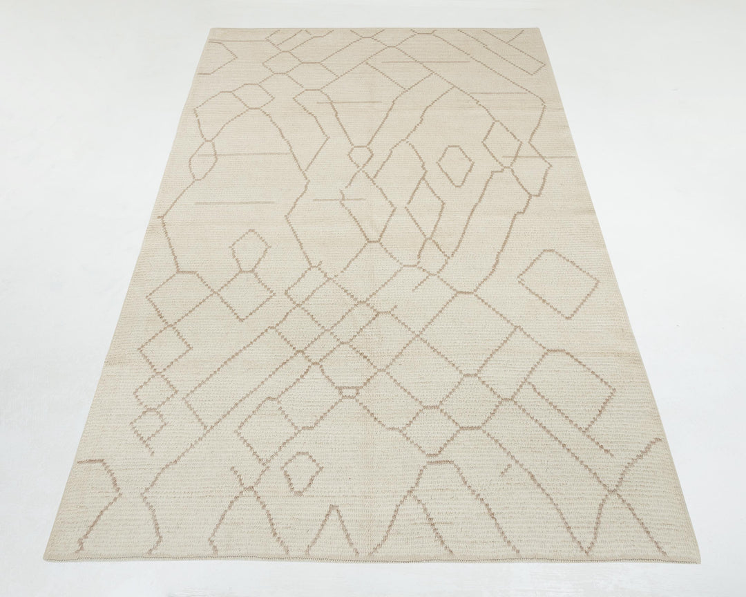 Beige Oushak Rug 6' 9" x 10' | No. VR85509