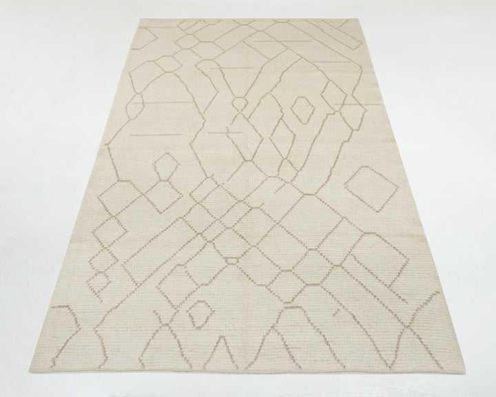 Beige Oushak Rug 6' 9" x 10' | No. VR85509