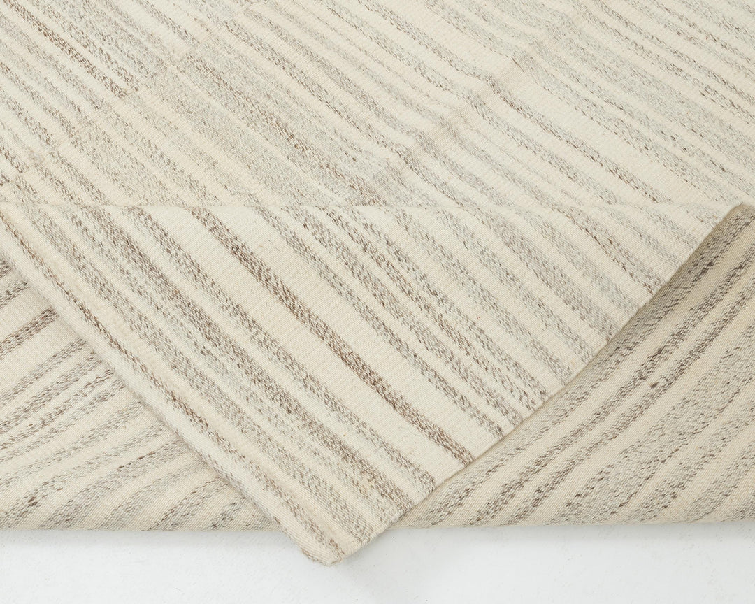 Beige Turkish Kilim Rug 10' 1" x 13' 4" Flat-Weave texture