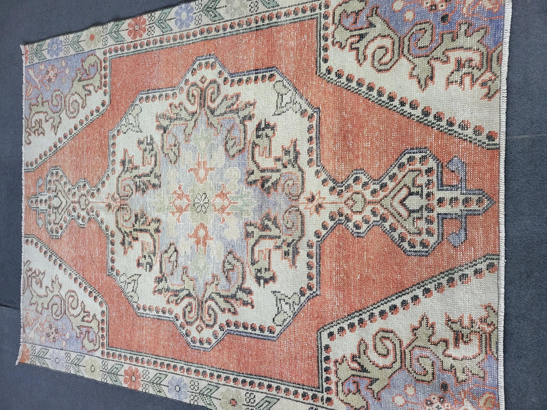 Beige Turkish Oushak Rug 4' 4" x 5' 10" Hand-Knotted | No. WR54304