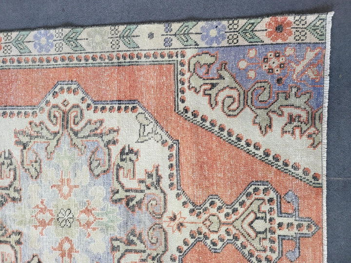 Beige Turkish Oushak Rug 4' 4" x 5' 10" Hand-Knotted | No. WR54304