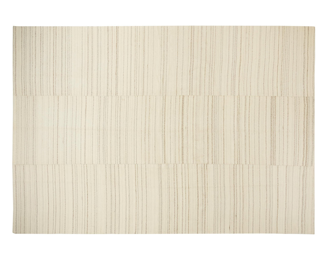 Beige Turkish Kilim Rug 9' 6" x 13' 1" Flat-Weave reverse