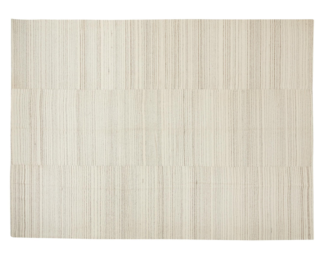 Beige Turkish Kilim Rug 10' 1" x 13' 3" Flat-Weave reverse