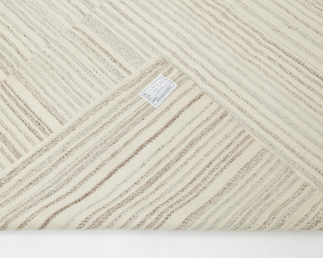Beige Turkish Kilim Rug 10' 1" x 13' 3" Flat-Weave field
