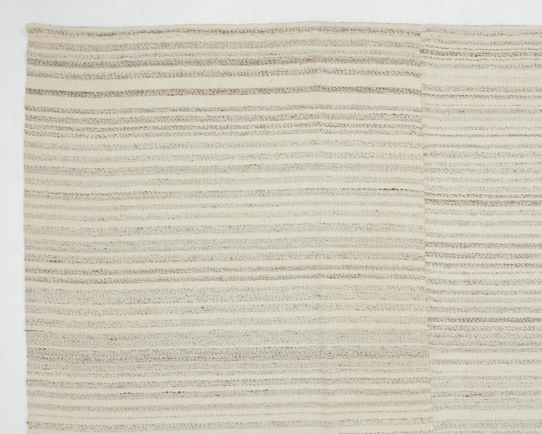 Beige Turkish Kilim Rug 10' 1" x 13' 4" Flat-Weave pattern