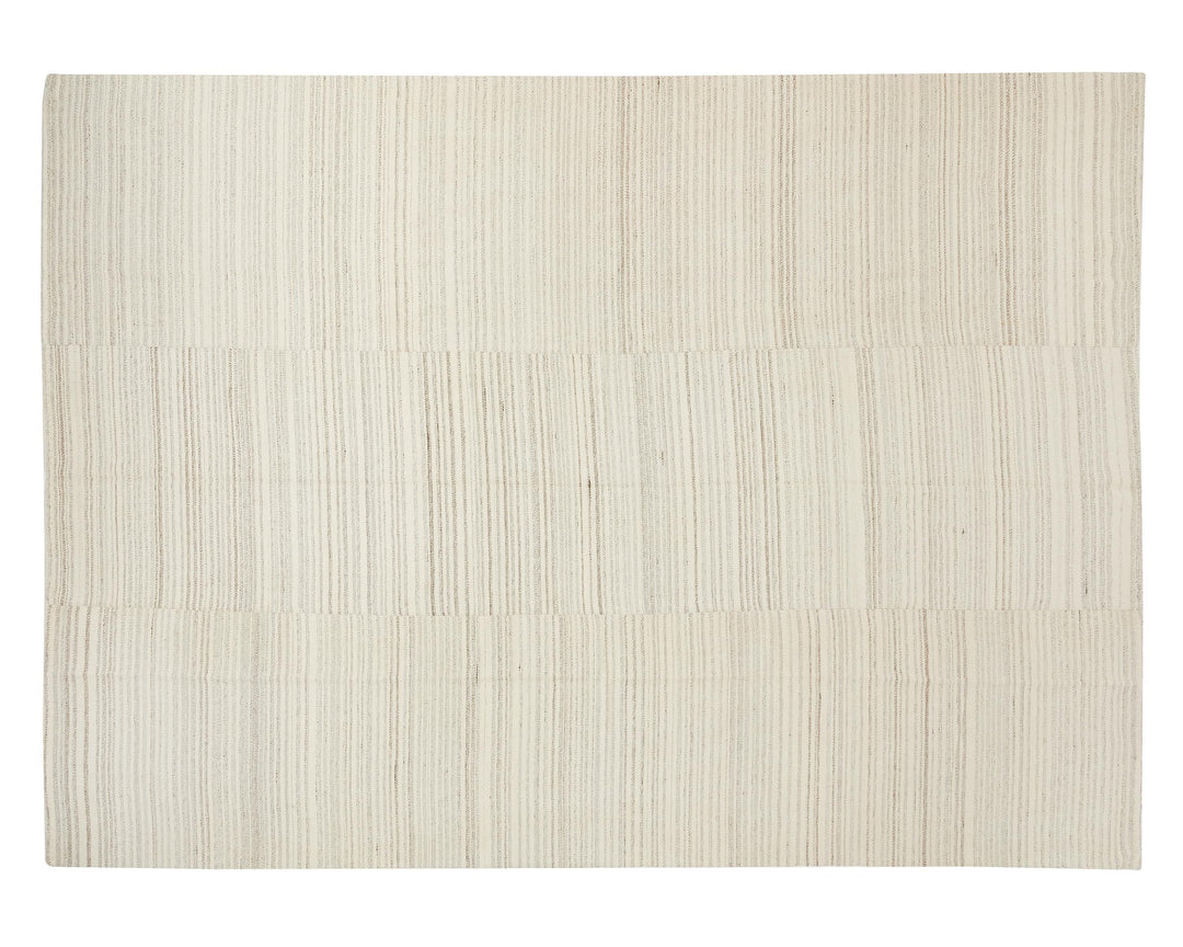 Beige Turkish Kilim Rug 10' 1" x 13' 4" Flat-Weave reverse