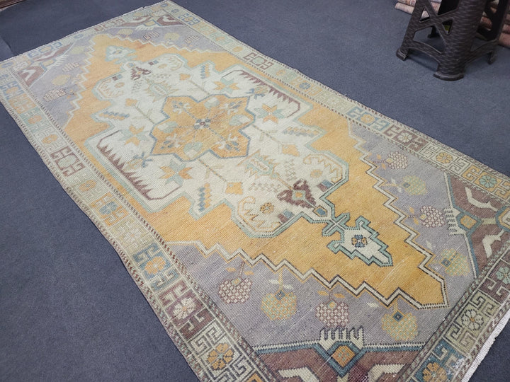 Turkish Oushak Rug 4' x 8' 4" Hand-Knotted field