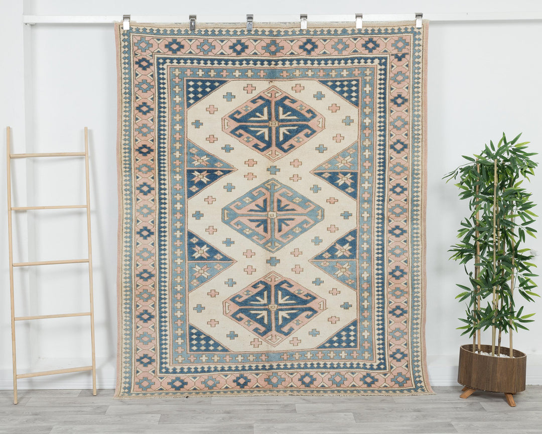 Neutral Oushak Rug 6' 11" x 5' 9" | No. VR34616