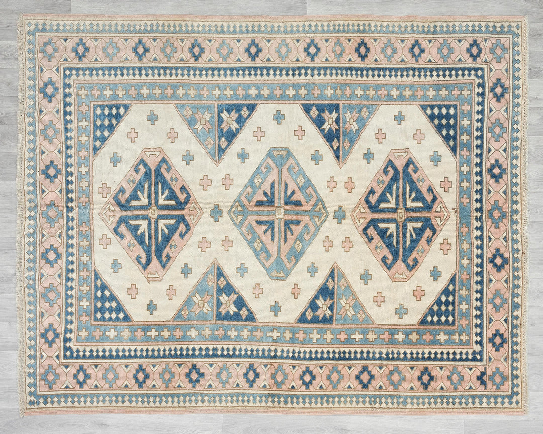 Neutral Oushak Rug 6' 11" x 5' 9" | No. VR34616