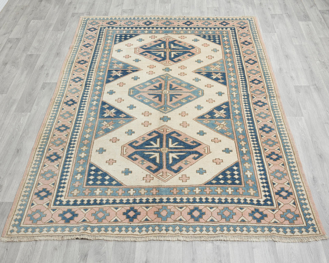 Neutral Oushak Rug 6' 11" x 5' 9" | No. VR34616